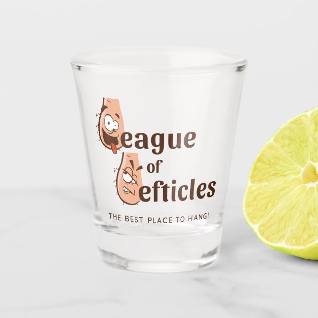 League of Lefticles Shot Glass (Front)