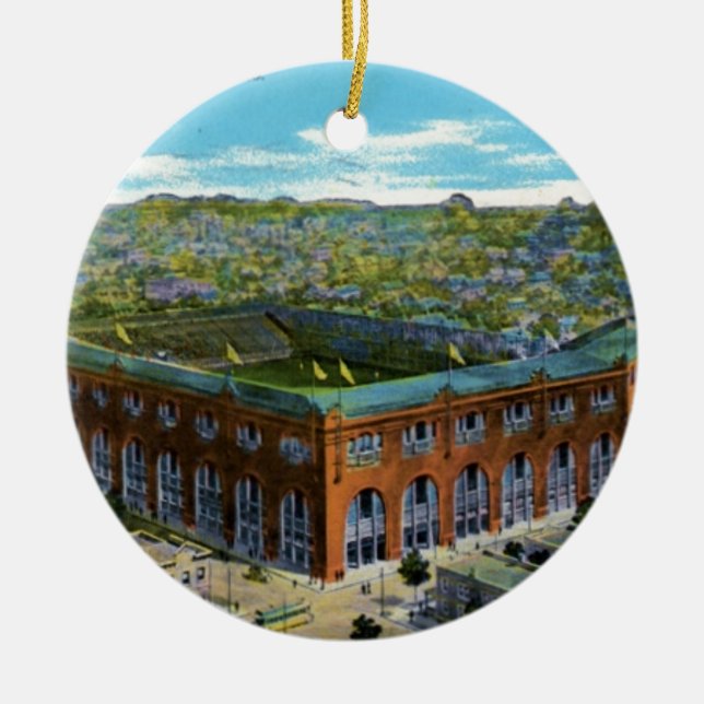 League Park Baseball Stadium Ceramic Tree Decoration (Front)