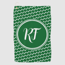 League Scramble Green Polka Dot Script Monogram