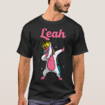Leah Gift Name Personalised Birthday Dabbing Unico T-Shirt<br><div class="desc">Leah Gift Name Personalised Birthday Dabbing Unicorn Queen</div>