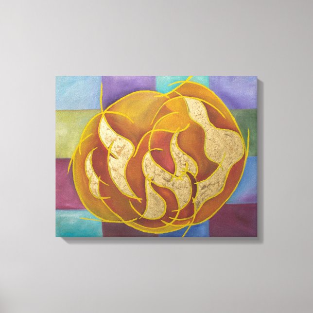 Leah - Hebrew Letters Kabbalah Canvas Print (Front)
