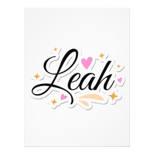 Leah name cute design photo print