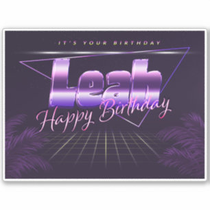 Leah Name Vorname lila retro Sticker Geburtstag