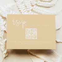 LEAH Pastel Butter Yellow QR Code RSVP Card