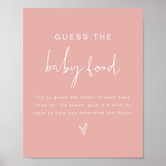 LEAH Pastel Guess the Baby Food Baby Shower Game Poster (Front)