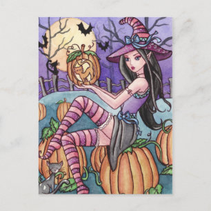 Leah - Pumpkin Witch Postcard
