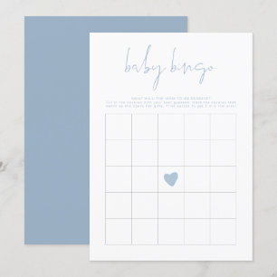 LEAH Vibrant Pastel Blue Baby Shower Bingo Game Invitation