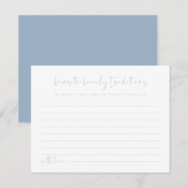 LEAH Vibrant Pastel Blue Family Traditions  Enclosure Card (Front/Back)