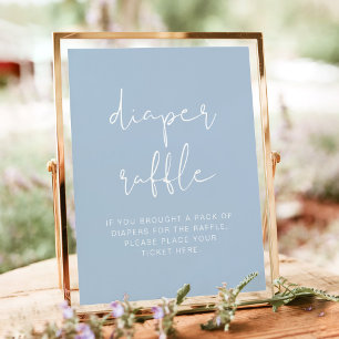 LEAH Vibrant Pastel Dusty Blue Diaper Raffle Game  Poster