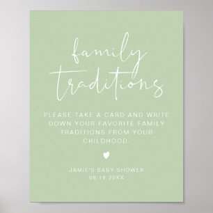 LEAH Vibrant Pastel Family Traditions Baby Shower Poster