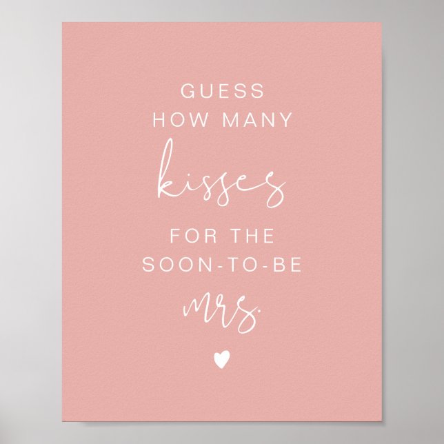 LEAH Vibrant Pastel Guess How Many Kisses Bridal  Poster (Front)
