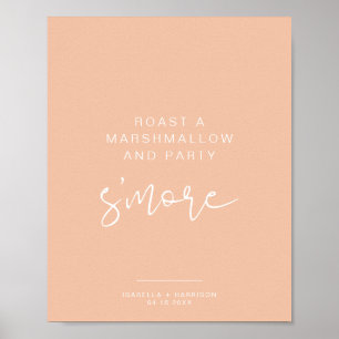 LEAH Vibrant Pastel Orange Spring S'mores Bar Sign