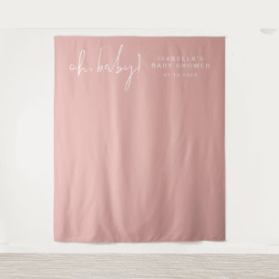 LEAH Vibrant Pastel Pink Baby Shower Photo  Tapestry