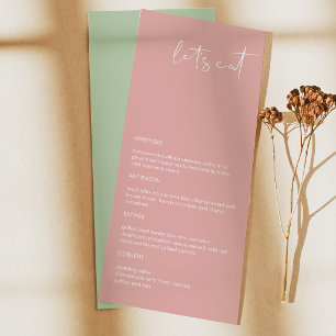 LEAH Vibrant Pastel Pink Spring Let's Eat Menu