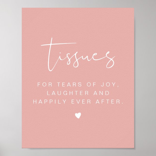 LEAH Vibrant Pastel Pink Tissues Wedding Sign (Front)