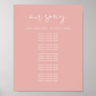 LEAH Vibrant Pastel Pink Wedding Song Lyrics  Poster