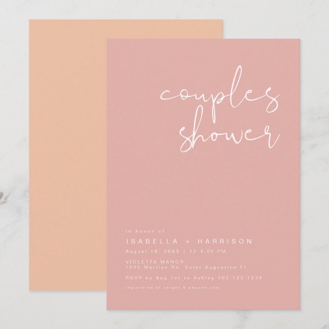 LEAH Vibrant Pastel Pretty Spring Couples Shower Invitation (Front/Back)