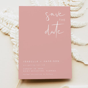 LEAH Vibrant Pastel Spring Simple Save the Date Invitation