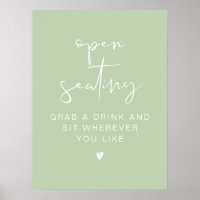 LEAH Vibrant Pastel Wedding Open Seating Sign