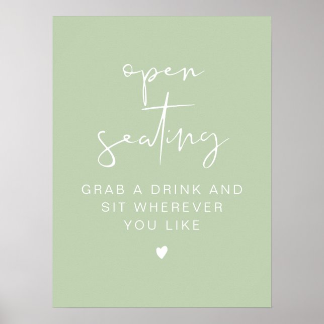 LEAH Vibrant Pastel Wedding Open Seating Sign (Front)