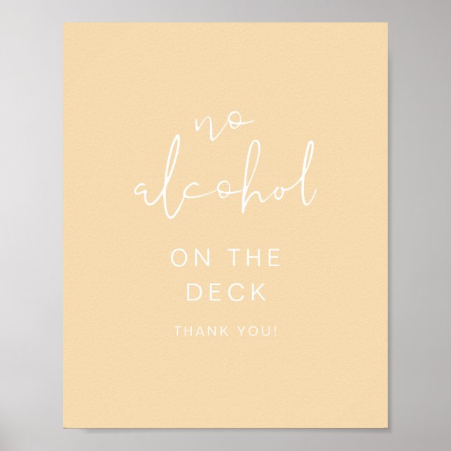 LEAH Vibrant Pastel Yellow Spring No Alcohol Sign (Front)