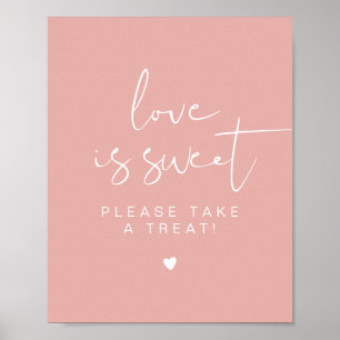 LEAH Vibrant Pink Love is Sweet Treat Favour Table Poster