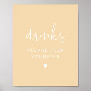 LEAH Vibrant Spring Pastel Yellow Drinks Bar  Poster