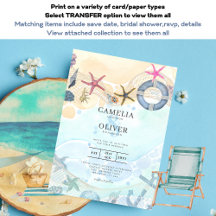 LeahG Beach Coastal Destination Wedding Invitation