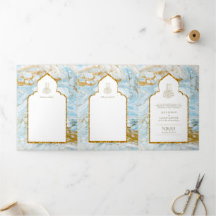 LeahG Blue Islamic Muslim Wedding Invites Nikah