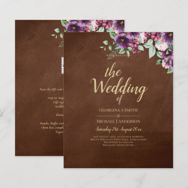 LeahG Brown Berry Plum Purple Wedding Fall Winter (Front/Back)