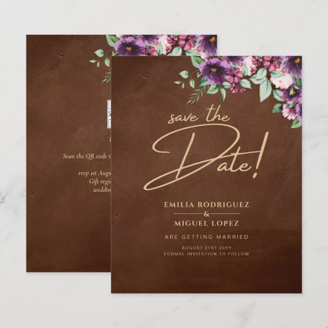 LeahG Brown Berry Plum Purple Wedding Fall Winter (Front/Back)