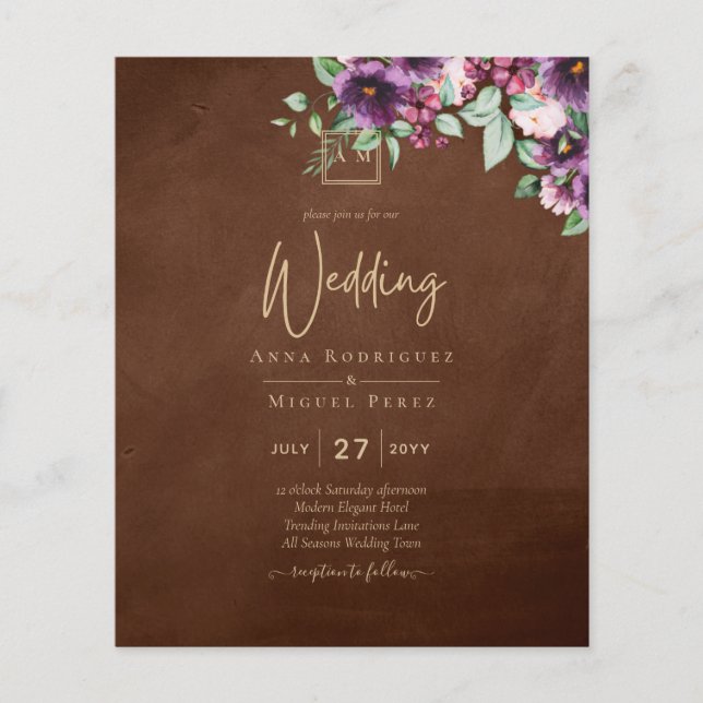 LeahG Brown Berry Plum Purple Wedding Fall Winter (Front)