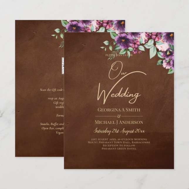 LeahG Brown Berry Plum Purple Wedding Fall Winter (Front/Back)