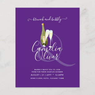 LeahG BUDGET Brunch Bubbly Bridal Shower Wedding Flyer