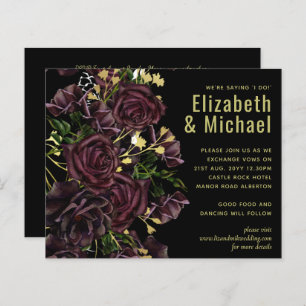 LeahG BUDGET Dark PLUM Roses Wedding