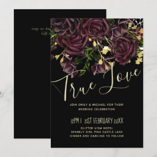 LeahG BUDGET Dark PLUM Roses Wedding