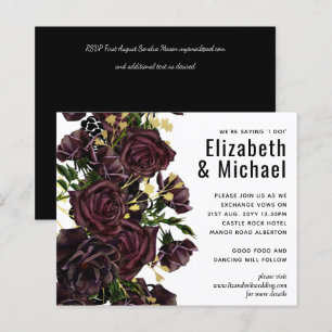 LeahG BUDGET Dark PLUM Roses Wedding
