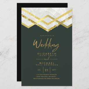 LeahG Budget DECO Silver Gold Wedding Invite