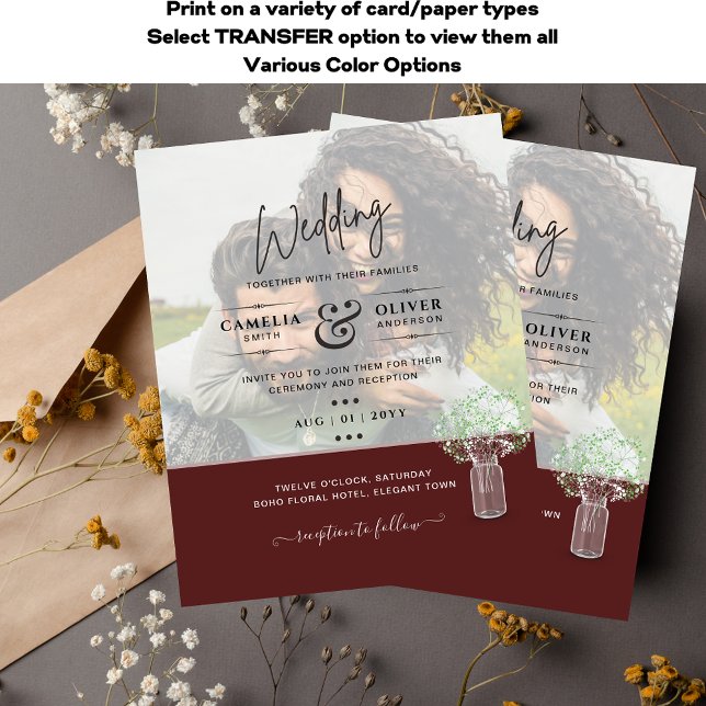 LeahG BUDGET Gypsophila PHOTO OVERLAY Wedding Flyer (Creator Uploaded)