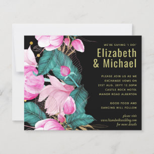 LeahG Budget Pink Roses Plum Modern Wedding Chic