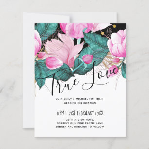 LeahG Budget Pink Roses Plum Modern Wedding Chic