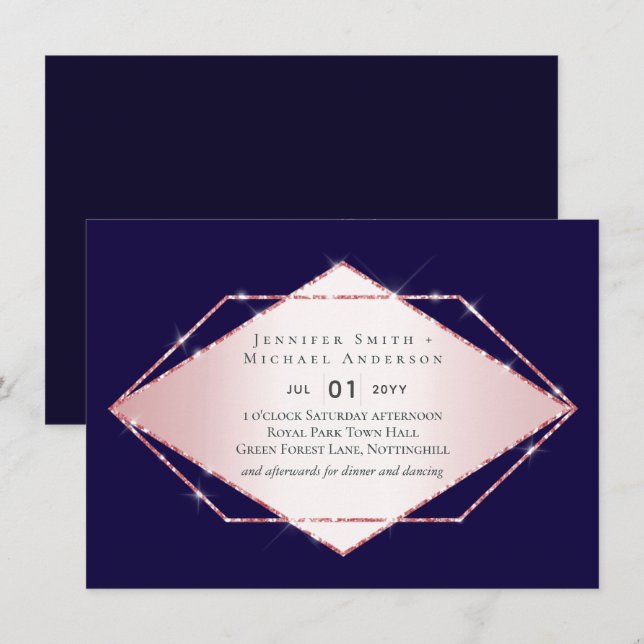 LeahG Budget Rosegold Glitter Grey Wedding (Front/Back)