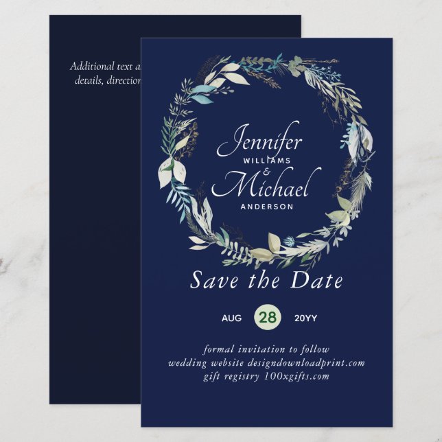 LeahG BUDGET Save Dates Lavender Wreath (Front/Back)