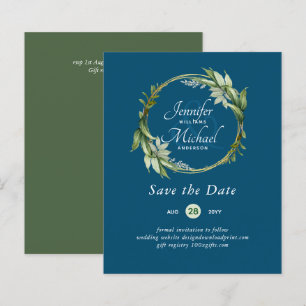 LeahG BUDGET Save The Date Greenery Wreath Modern