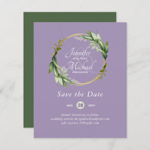 LeahG BUDGET Save The Date Greenery Wreath Modern