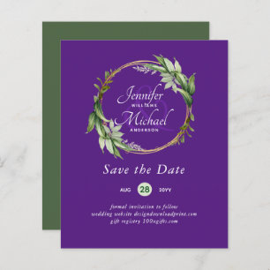 LeahG BUDGET Save The Date Greenery Wreath Modern