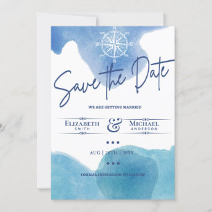 LeahG BUDGET Save The Date Nautical Blue