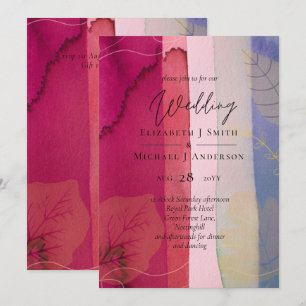 LeahG BUDGET Wedding Berry Red Purple Watercolor