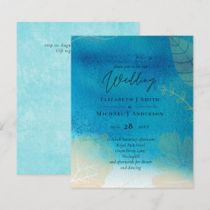 LeahG BUDGET Wedding Ocean Blue Watercolor