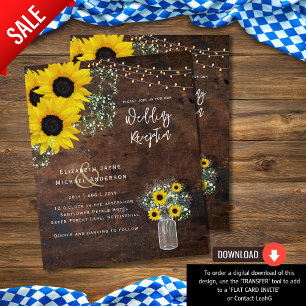 LeahG Budget Wedding RECEPTION Rustic Sunflowers
